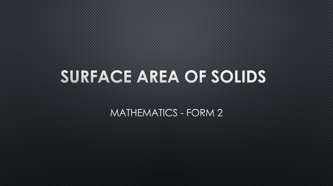 SURFACE AREA OF SOLIDS